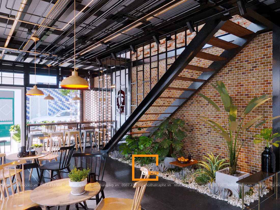 thiết kế quán cafe phong cách công nghiệp 